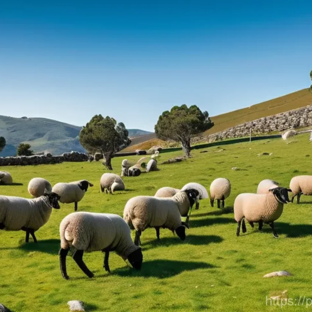 양 소규모 농장 운영법 - **Prompt for Bordaleira Serra da Estrela Sheep:**
"A picturesque scene in the mountainous region...