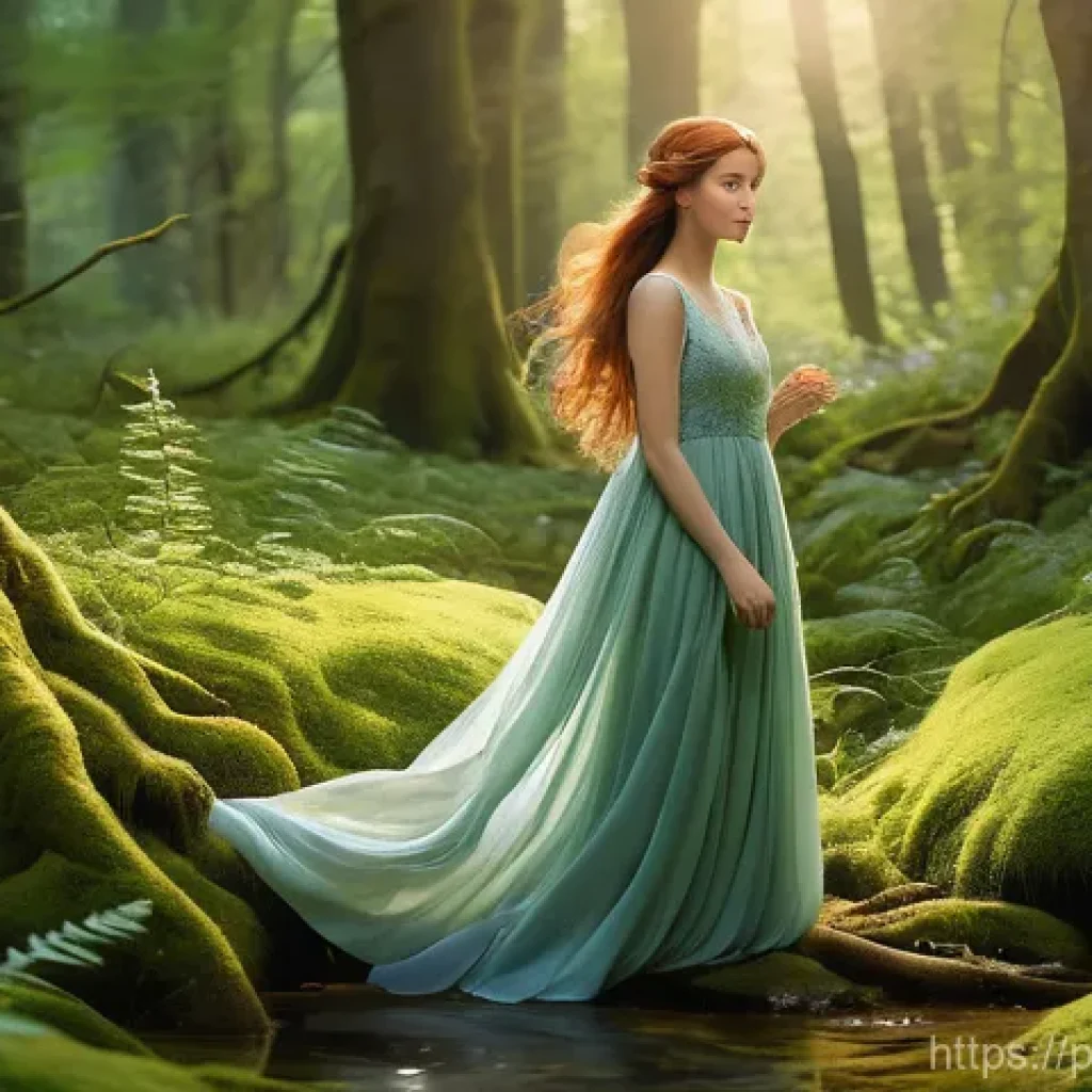 토끼 서식지 꾸미기 - **Enchanted Forest Guardian**
    A captivating, full-body portrait of a young woman, appearing to b...