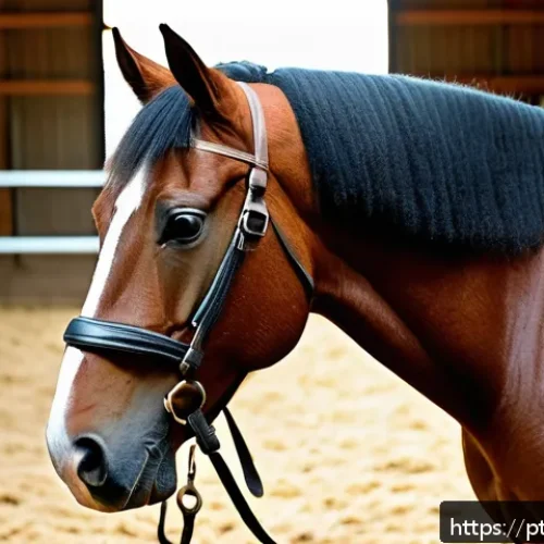 Home 17 말 피부 질환 치료 - A detailed close-up of a horse’s skin showing early signs of dermatological issues such as small red...